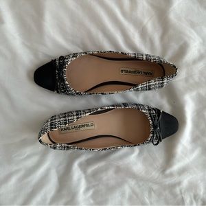 Karl Lagerfeld Tweed Flats